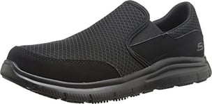 Skechers Men's Black Flex Advantage Slip Resistant Mcallen Slip On - 9 3E - Extra Wide