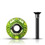 Riesel Design - STEM Cap -Bouchon de diretion vélo Haut de Gamme en Carbone + vis Aluminium anodisée - 6gr !!!! Taille 1 1/8’’ - Monster Green