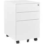 Vivol - Caisson / meuble de bureau verrouillable 39 x 60 cm - 3 tiroirs - Blanc - Blanc