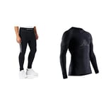 X-BIONIC Invent 4.0 Pantalon de Course Compression Homme, Black/Charcoal, FR:M Invent 4.0 Shirt Round Neck Long Sleeves Men T-Shirt de Sport Maillot de Compression Homme Black/Charcoal FR M