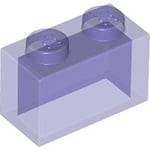 Brick 1 x 2 with no Pin (Transparent purple)