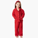 Axdwfd Pyjamas for Enfants Vêtements de Noël Filles de la Couche d'air Coton Fille Trois Couches de Coton épaissie Home Service Costume vêtements (Color : Red, Size : 110cm)