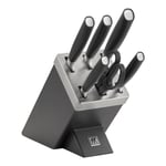 ZWILLING All * Star 7-pcs anthracite Ash Knife block set with KiS technology