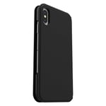 OtterBox 77-62737 for Apple iPhone Xs Max, Sleek Soft Touch Protective Folio, Strada Via Series, Black