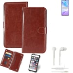 Case For Coolpad Cool 12A brown + Earphones Protective Flip Cover Folding Bag Bo