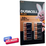 8 Pack Duracell Plus 9V Volt Batteries 6LR61/MN1604 New Stock
