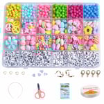 Barn smycken Armband gör pärlor Kit polerat pussel Pedagogiska DIY hantverk Leksaker för flickor Bokstavspärlor