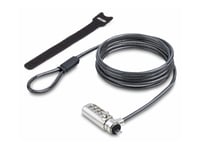 Startech.Com Slim Lock K-Slot-Kompatibel, 6,6Ft Kombinationslåsningskabel - Säkerhetskabellås - Svart Och Silver - 2 M