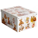 Boite de Rangement avec Couvercle, Boite en carton, Rangement Vetement, Meuble de Rangement Chambre, Bureau, Panier de Rangement, Organisateur Tiroir, enfant, 39x50x24 cm PELUCHE