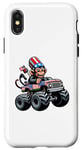 Coque pour iPhone X/XS Patriotic Monkey 4 juillet Monster Truck American