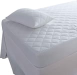 Nights Online Quilted Deep Fitted 30 CM Mattress Protector Mattress Coverup Anti Allergy (Super king)