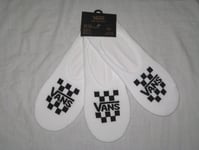 BNWT VANS Mens No Show Trainer Liner  Socks White  Size 8½ - 12    3 Pairs