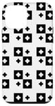 Coque pour iPhone 12 mini White Black Cross Rectangle Checkerboard Historical Pattern