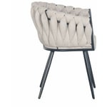 Bobochic - Chaise et fauteuil de table Lot de 2 fauteuils de table charlotte Tissu texturé Beige - Beige