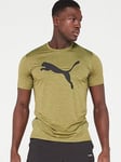Puma Mens Training Fav Heather Cat Logo T-Shirt - Green, Green, Size S, Men