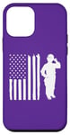 Coque pour iPhone 12 mini Violet Up pour enfants militaires drapeau américain mois
