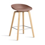 HAY About a Stool 32 Low barstol lackerat ekstativ 2.0 Soft brick-rostfritt stålstöd