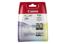 Canon PG-510/CL-511 Cartouche Multipack Noire + Couleur (Multipack plastique)