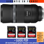 Canon RF 600mm f/11 IS STM + 3 SanDisk 128GB UHS-II 300 MB/s + Guide PDF '20 TECHNIQUES POUR RÉUSSIR VOS PHOTOS