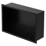 Duschkar 30x20 cm svart rostfritt stål LuxeBath