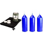 UCO Unisex's Mini Candle Lantern Kit 2.0, Green Powder Coated, One Size & Original Citronella Candle (Pack of 3) - Blue