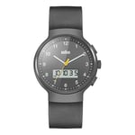 Braun Men's Quartz Watch with Grey Dial Analogue Digital Display and Black Rubber Strap BN0159GYGYG
