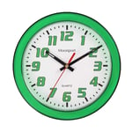 Moonport Kids Wall Clock,8 Inch Silent Non-ticking Battery Operated Small Plastic Boys Wall Clocks for Bedrooms Kitchen 20 cm,Green