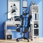 Bigzzia - Fauteuil Gamer Chaise Gaming Ergonomique - Siège Gamer avec appui-tête et oreiller lombaires - Inclinable 90 °-155 ° -Noir et Bleu