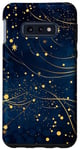 Coque pour Galaxy S10e Jolie étoile scintillante bleu nuit dorée