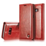 Elegant Plånboksfodral I Läder För Galaxy S8 Från Caseme Röd