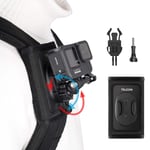 360 Rotation Backpack Mount, TELESIN Shoulder Strap Clip Mount with Adjustable Pad J Hook Bag Holder Attachment for GoPro Max Hero 10 9 8 7 6 5, Osmo Action, Insta 360 One R Go 2