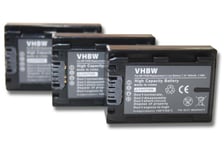 vhbw set de 3 batteries 500mAh pour caméscope Sony Alpha DSLR-A230, DSLR-A230L, DSLR-A230Y, DSLR-A290, DSLR-A290L, DSLR-A290Y, DSLR-A330