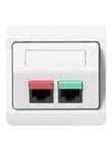 LK opus 66 dataoutlet for 2x actassi rj45 1 modul angled l