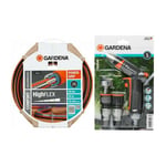 Gardena - Pack arrosage : tuyau highflex 25m Ø15mm + pistolet d'arrosage Premium + nez de robinet + raccords