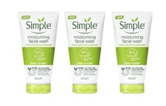 Simple Kind to Skin Moisturising Facial Wash soap-free 3X 150 ml