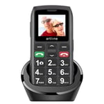 artfone Big Button Mobile Phone for Elderly, Senior Phone Dual SIM Free Unlocked Easy to Use Pay as You Go 1.77" LCD Display, SOS Button, Talking Numbers, Torch, FM, Bluetooth (with Charging Station)
