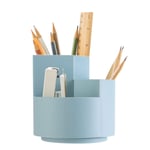 TIANTIAN Rotating Art Supply Organizer Multifunctional Round Pen Holder Storage Box Large-Capacity Storage Box for Cosmetic Brush, Pen, Colored Pencil, Crayon,Paint Brushes, Art Studio, Office Blue