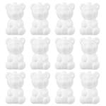 Artibetter 20pcs Foam Bear Shapes Small Polystyrene Modelling Blocks Flower Arrangement Styrofoam Mold Wedding Party Valentines Day Animal Foam Crafts 7.5cm
