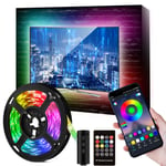 TV LED Backlight 9.84FT（3M), LED Strip Lights for 46-60 inch TV, with 16 Million DIY Colors, Waterproof RGB LED Strip USB Powered (APP Control+ Remote+ Controller Buttons)