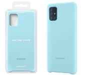 Official Samsung Galaxy A71 Silicone Cover Case Blue EF-PA715TLEGEU