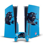 OFFICIAL NFL CAROLINA PANTHERS VINYL SKIN FOR SONY PS5 SLIM DISC EDITION BUNDLE
