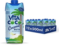 Vita Coco Pure Coconut Water Multipack 500ml x 12, Naturally Hydrating, Packed With Electrolytes, Gluten Free, Full Of Vitamin C & Potassium
