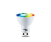 Beghelli - Ampoule LED Smart SPOT GU10 RGB-CCT WiFi Compatible avec Alexa, Application Dom-e, Couleurs, Lumière Chaude et Froide, Contrôle Vocal, Domotique Facile, 1 Unité, Blanc