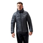 Berghaus Men's Tephra 2.0 Hooded Insulated Jacket, Grey Pinstripe/Jet Black, XXL