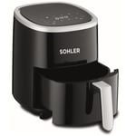 Sohler Air Fryer 3.5L Single Zone Digital 8 Cooking Functions 1200W Black Silver