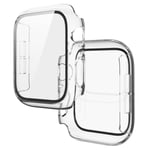 Heltäckande Skal till Apple Watch 4/5/6/SE Härdat glas 44mm CLEAR Transparent
