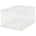 Clas Ohlson Stapelbar skolåda med dörr, transparent plast, 2-pack