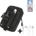 big Holster for Motorola Moto E32 + earphones pouch sleeve belt bag cover case O