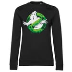 Hybris Ghostbusters Slime Logo Girly Sweatshirt (Black,L)