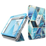 iPad Air 4 Case 10.9" 2020 (4th Generation), [Cosmo] i-Blason [Built-in Screen Protector] Trifold Stand Protective Case Cover with Pencil Holder & Auto Sleep/Wake (Ocean)